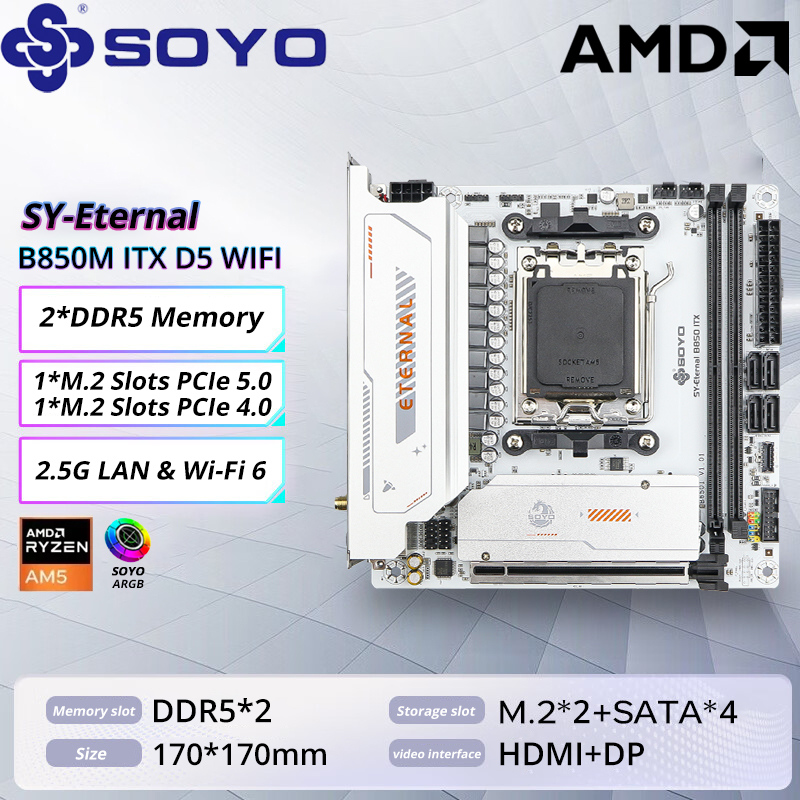 Ddr5 Kit - SOYO B850M ARGB Anakart WIFI6 MINI-ITX